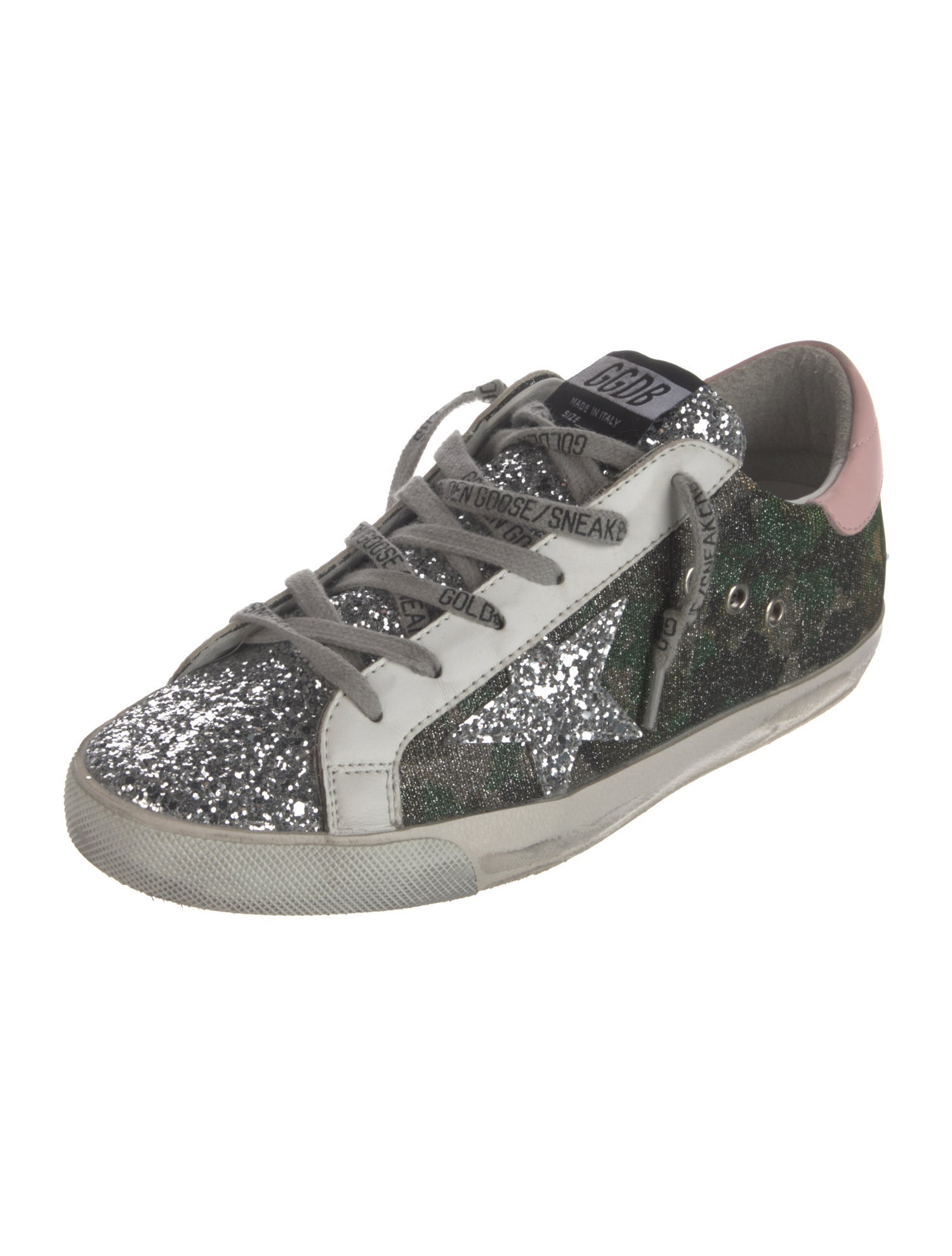 Golden Goose Glitter Printed Sneakers