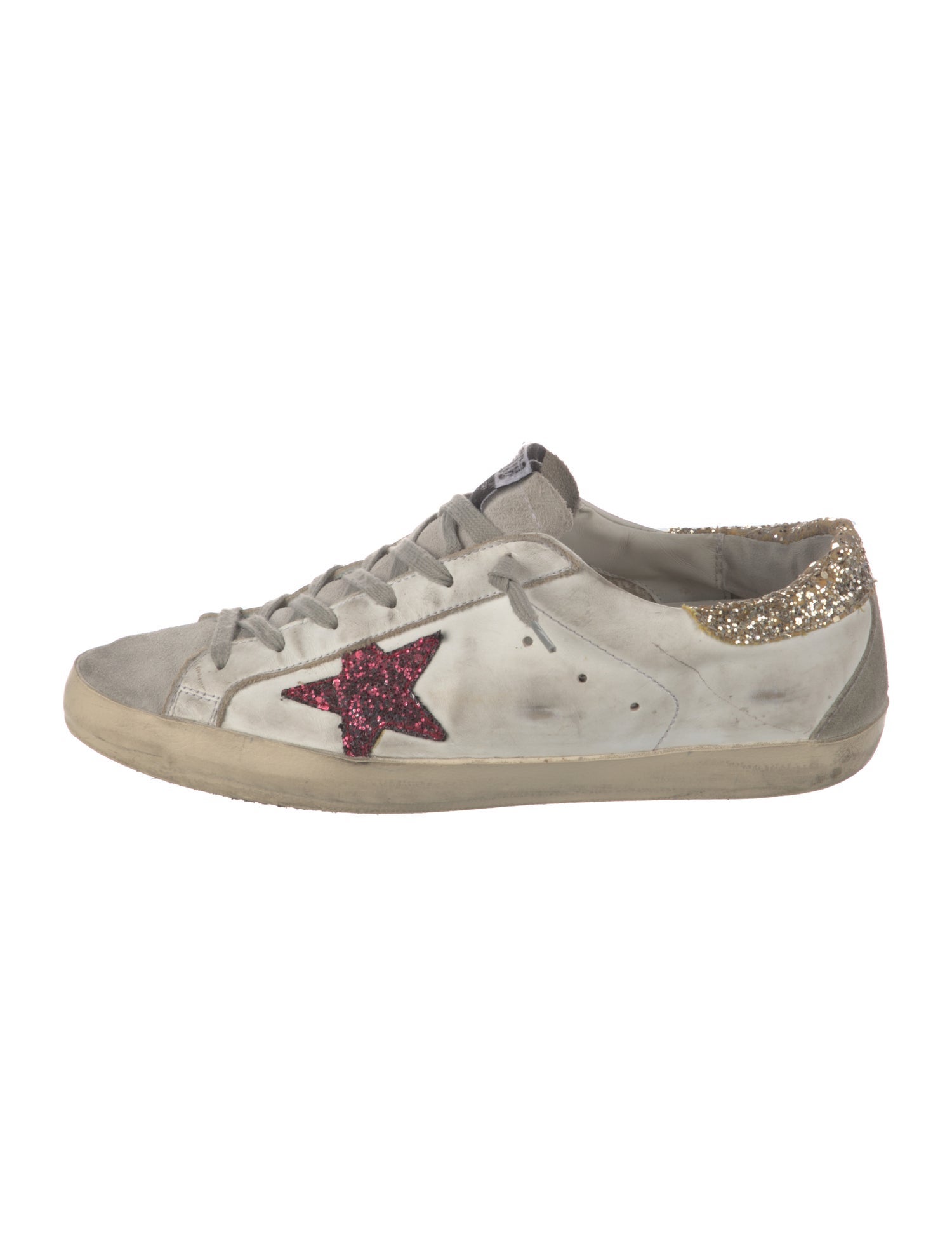 Golden Goose Leather Printed Sneakers
