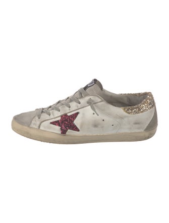 Golden Goose Leather Printed Sneakers