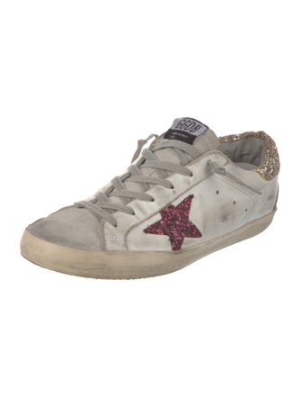 Golden Goose Leather Printed Sneakers
