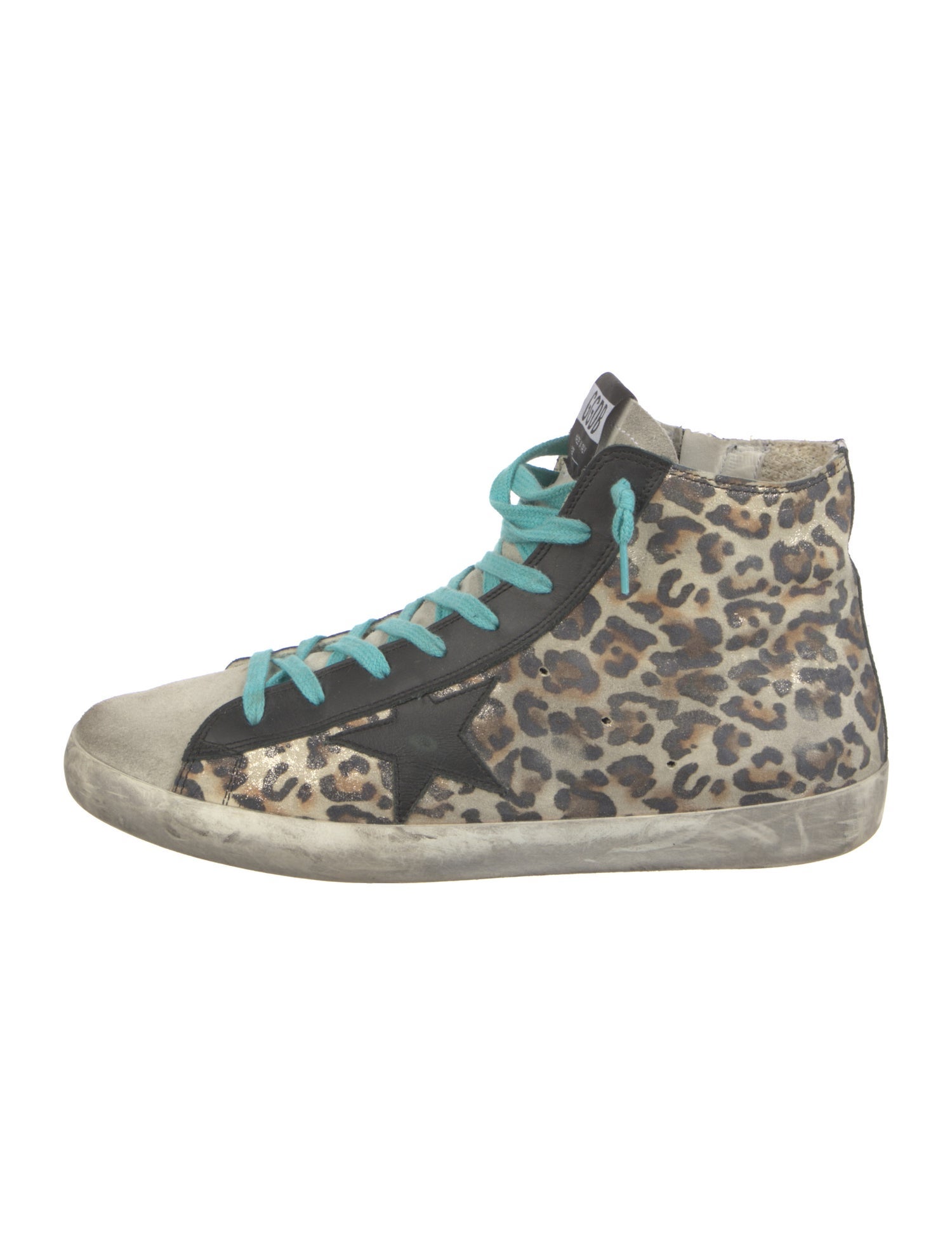 Golden Goose Suede Animal Print Sneakers