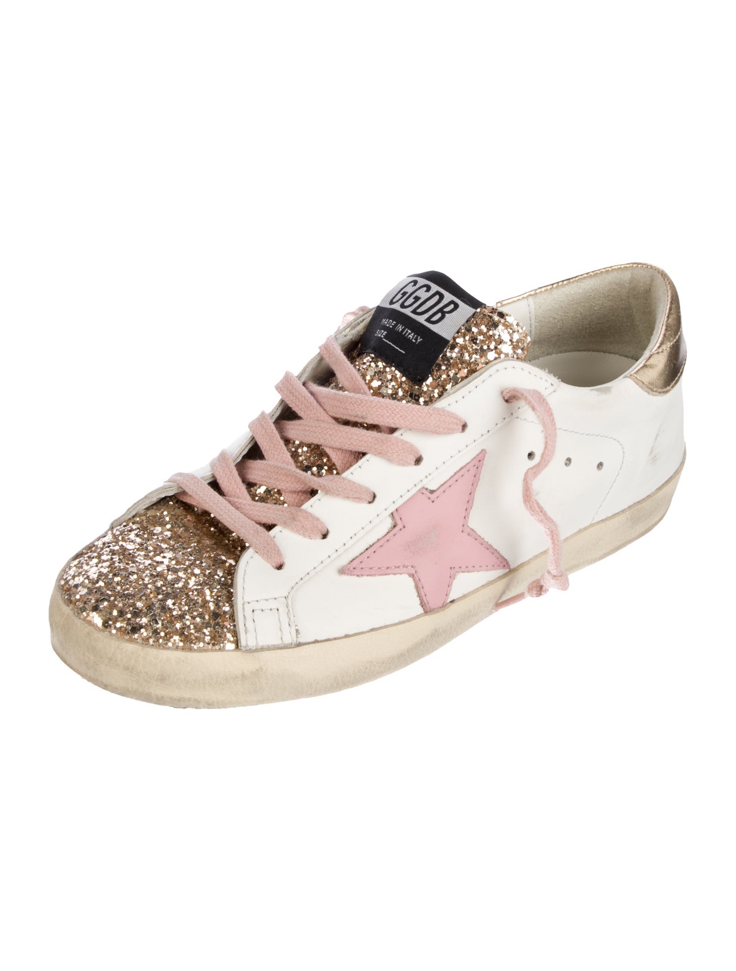 Golden Goose Leather Animal Print Sneakers