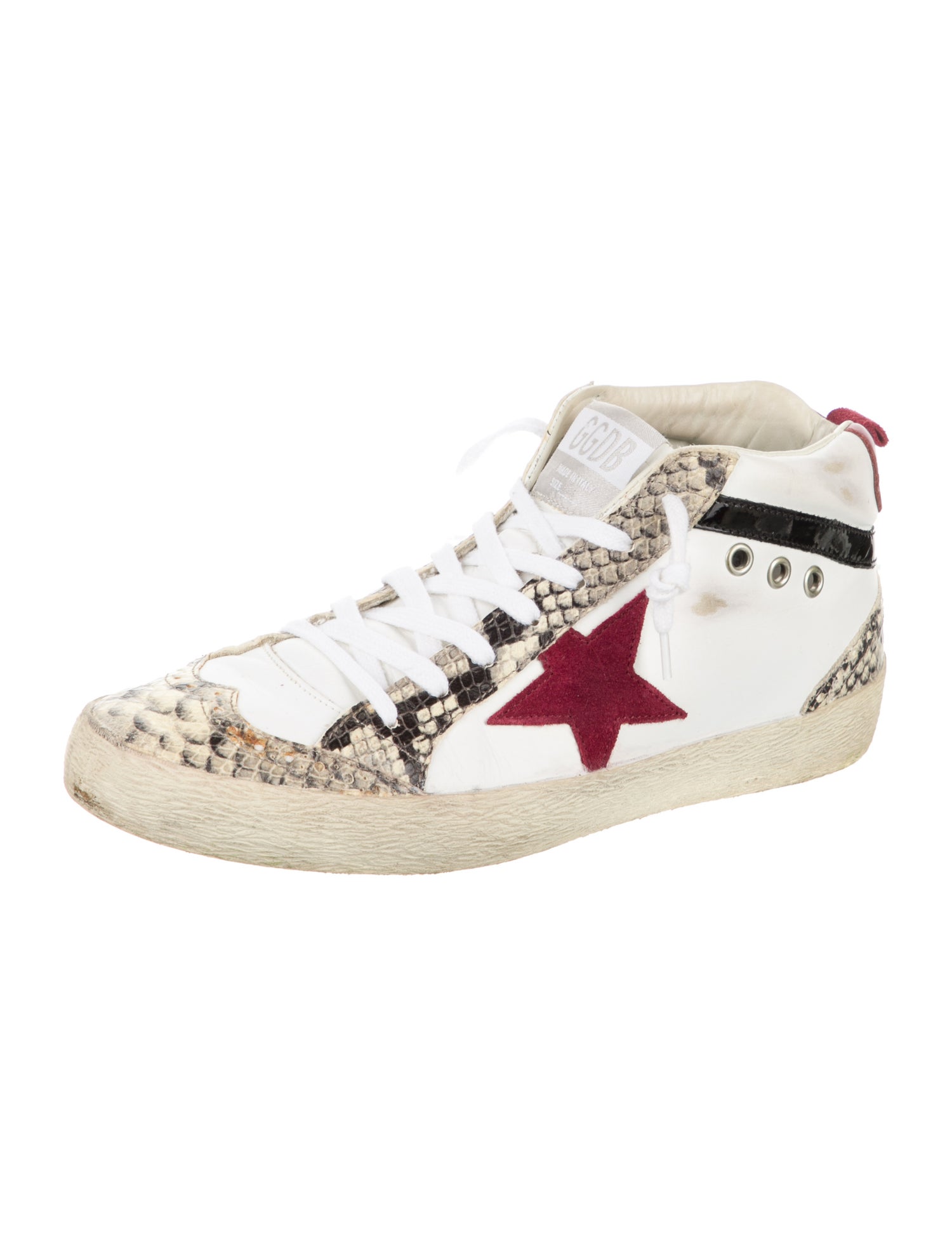 Golden Goose Leather Animal Print Sneakers