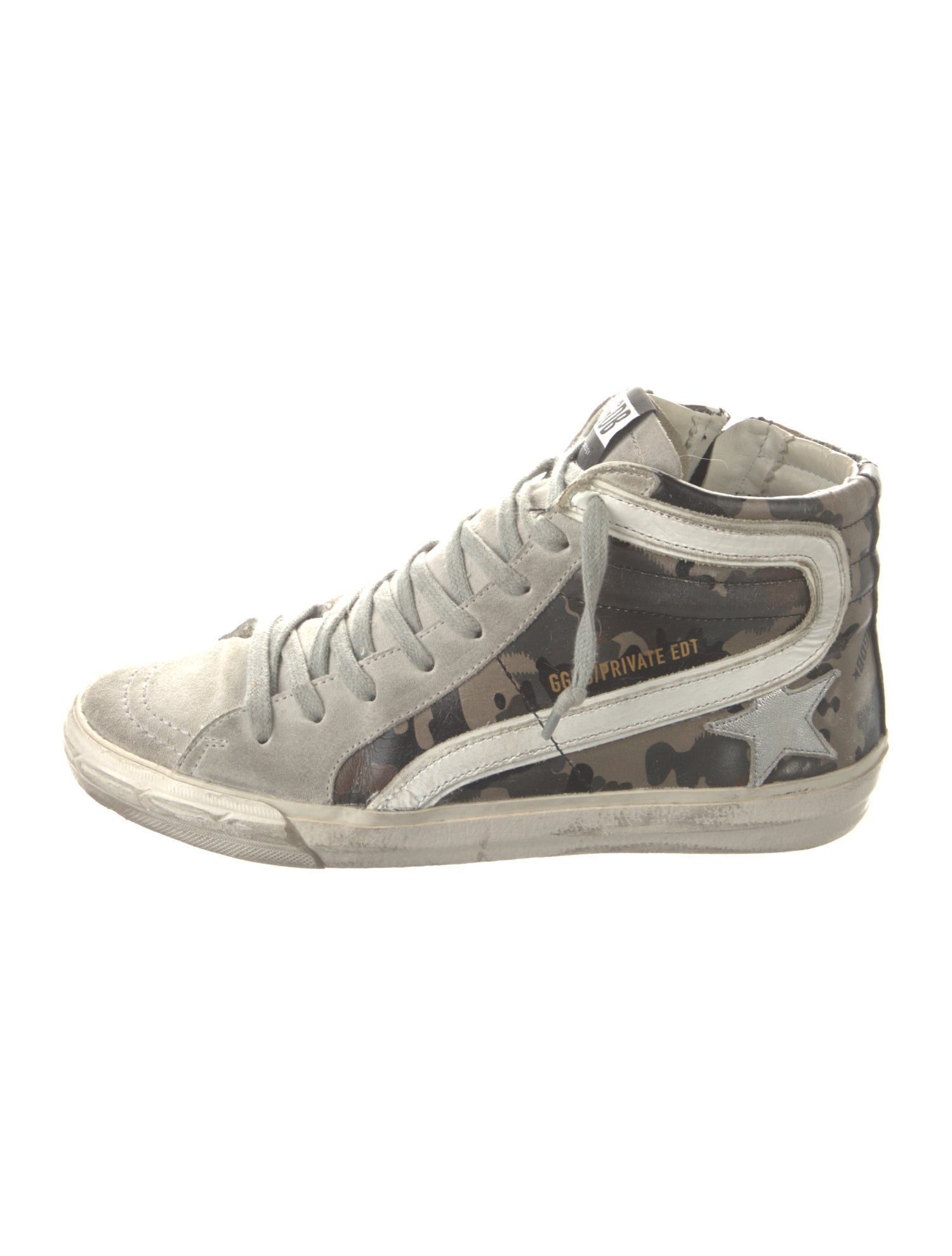 Golden Goose Leather Printed Sneakers