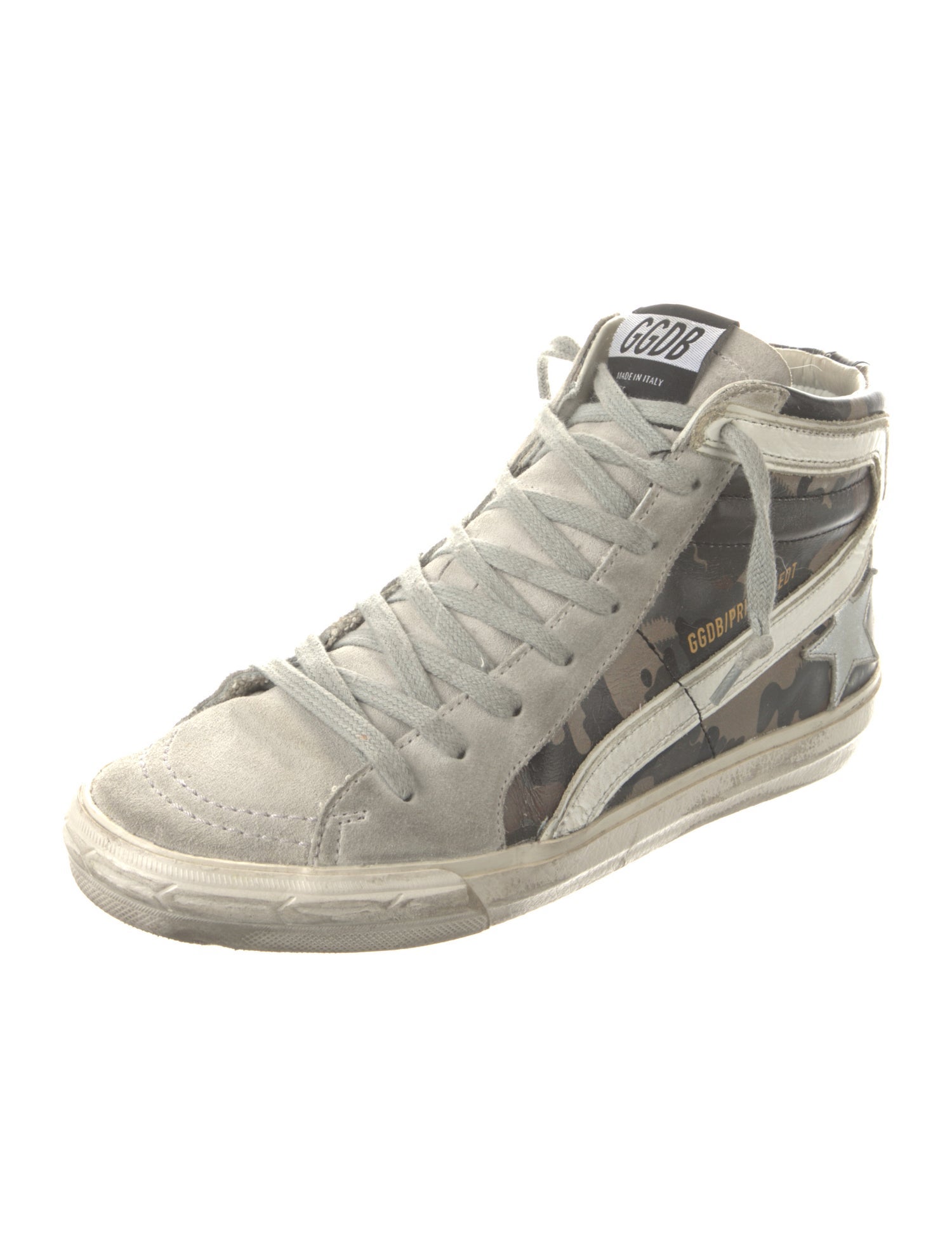 Golden Goose Leather Printed Sneakers