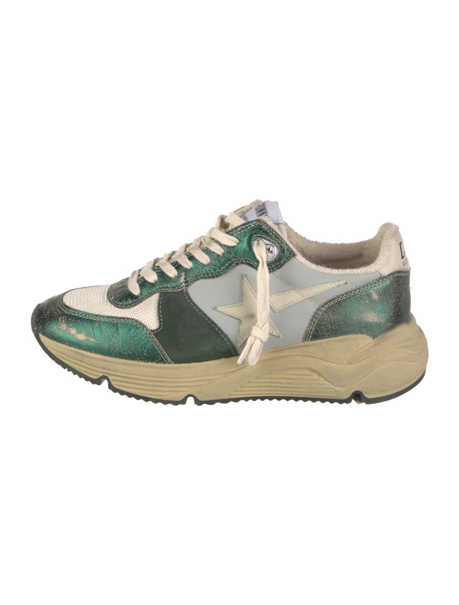 Golden Goose Leather Colorblock Pattern Athletic Sneakers