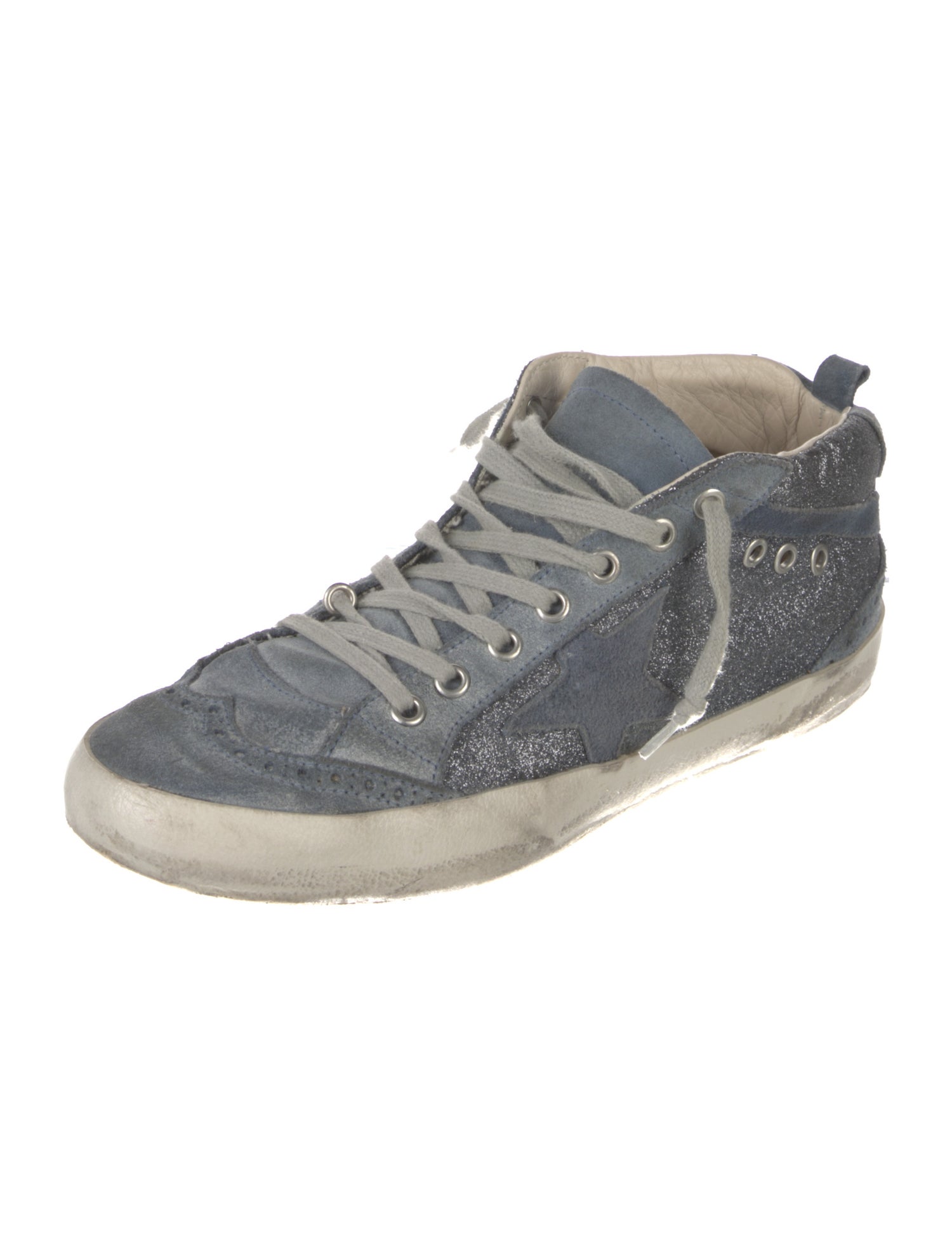 Golden Goose Suede Glitter Accents Sneakers