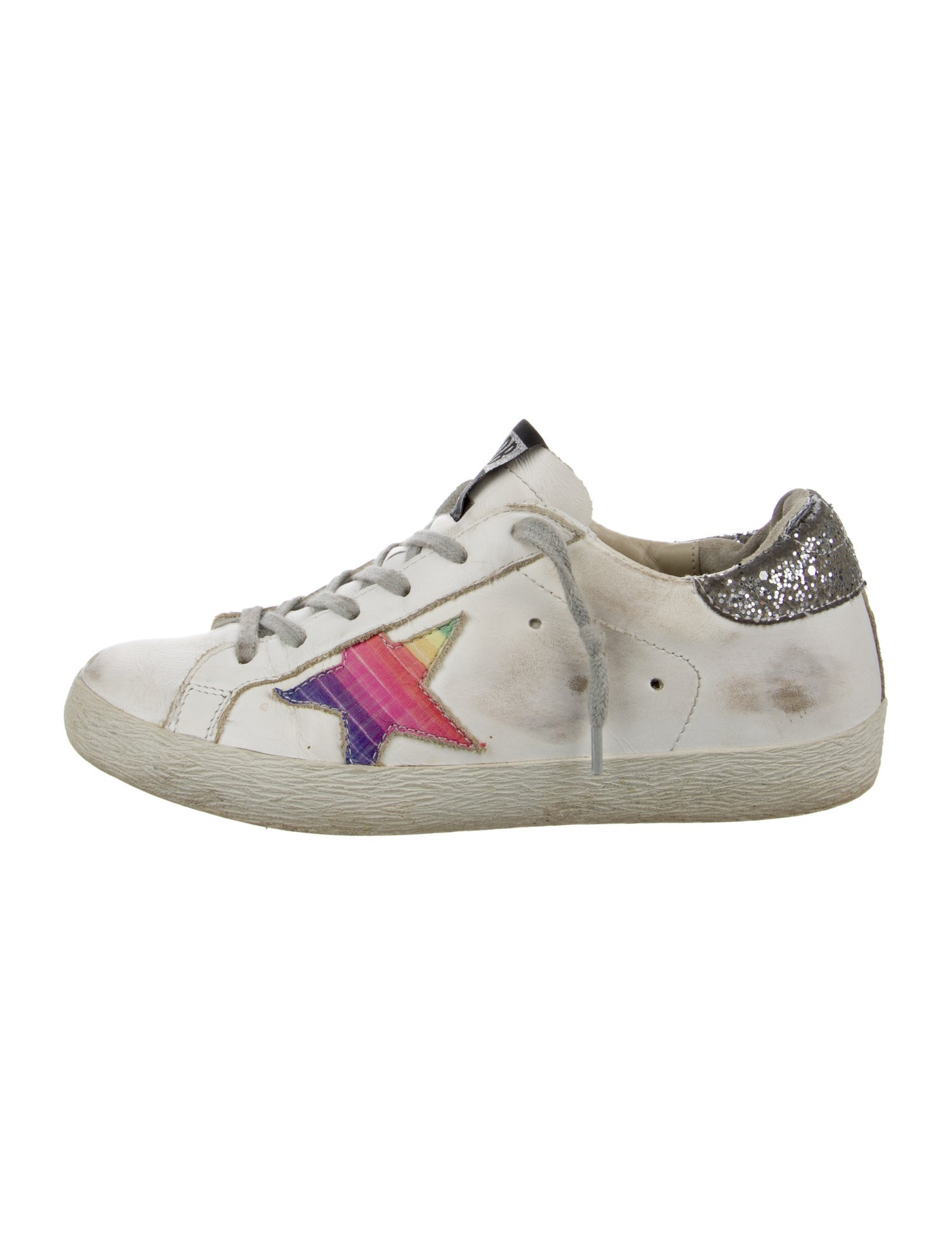 Golden Goose Leather Printed Sneakers