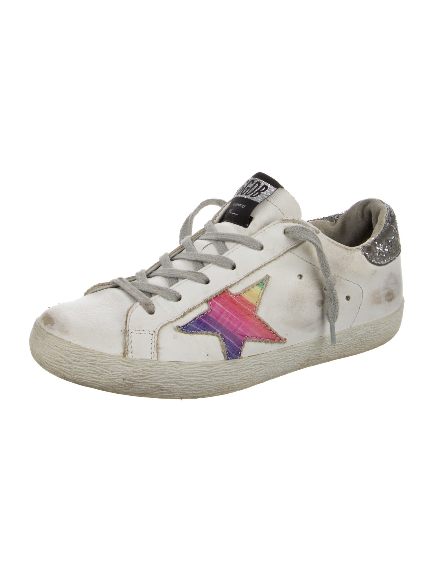 Golden Goose Leather Printed Sneakers