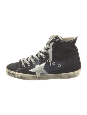 Golden Goose Denim Printed Wedge Sneakers