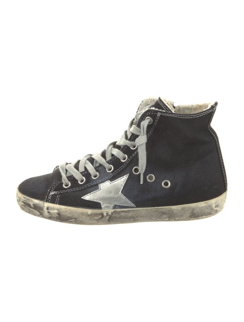 Golden Goose Denim Printed Wedge Sneakers