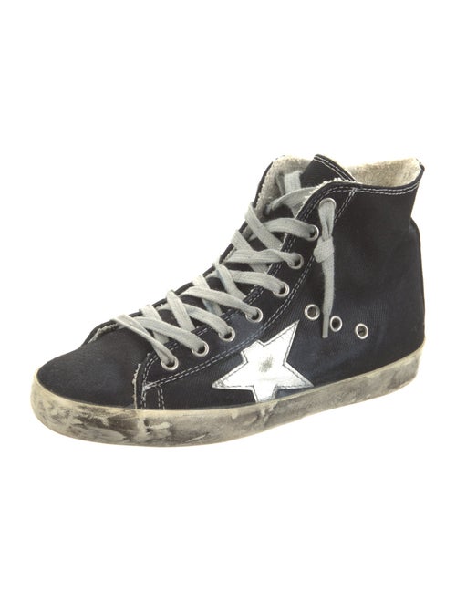 Golden Goose Denim Printed Wedge Sneakers