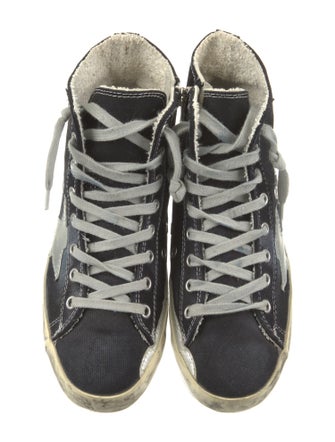 Golden Goose Denim Printed Wedge Sneakers