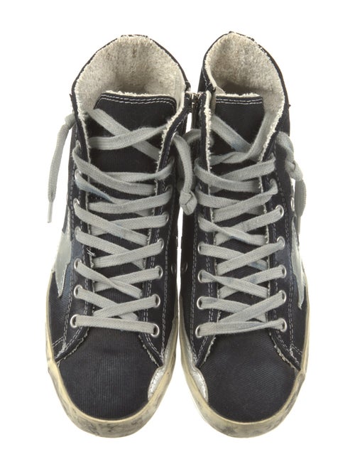 Golden Goose Denim Printed Wedge Sneakers