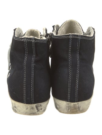 Golden Goose Denim Printed Wedge Sneakers