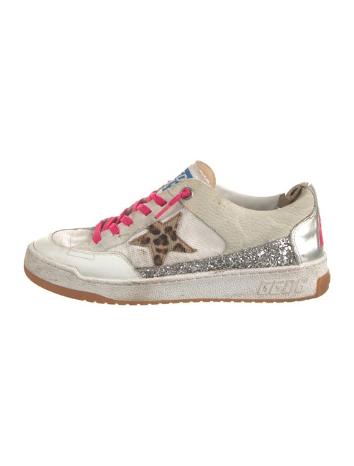 Golden Goose Leather Animal Print Sneakers