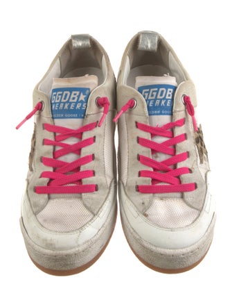 Golden Goose Leather Animal Print Sneakers
