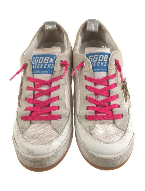 Golden Goose Leather Animal Print Sneakers