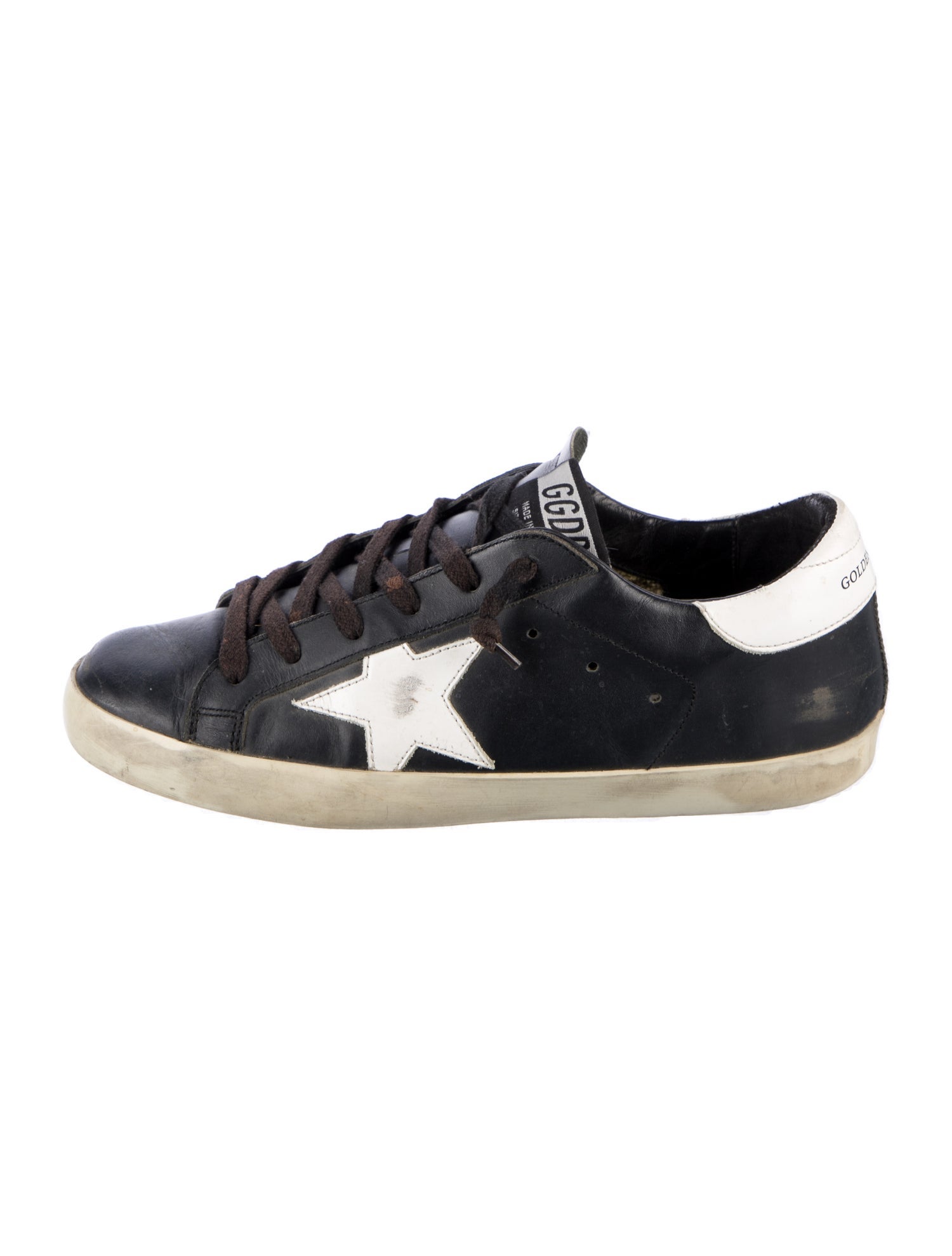 Golden Goose Leather Printed Sneakers