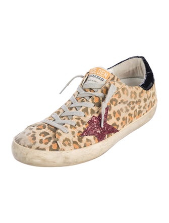 Golden Goose Suede Animal Print Sneakers