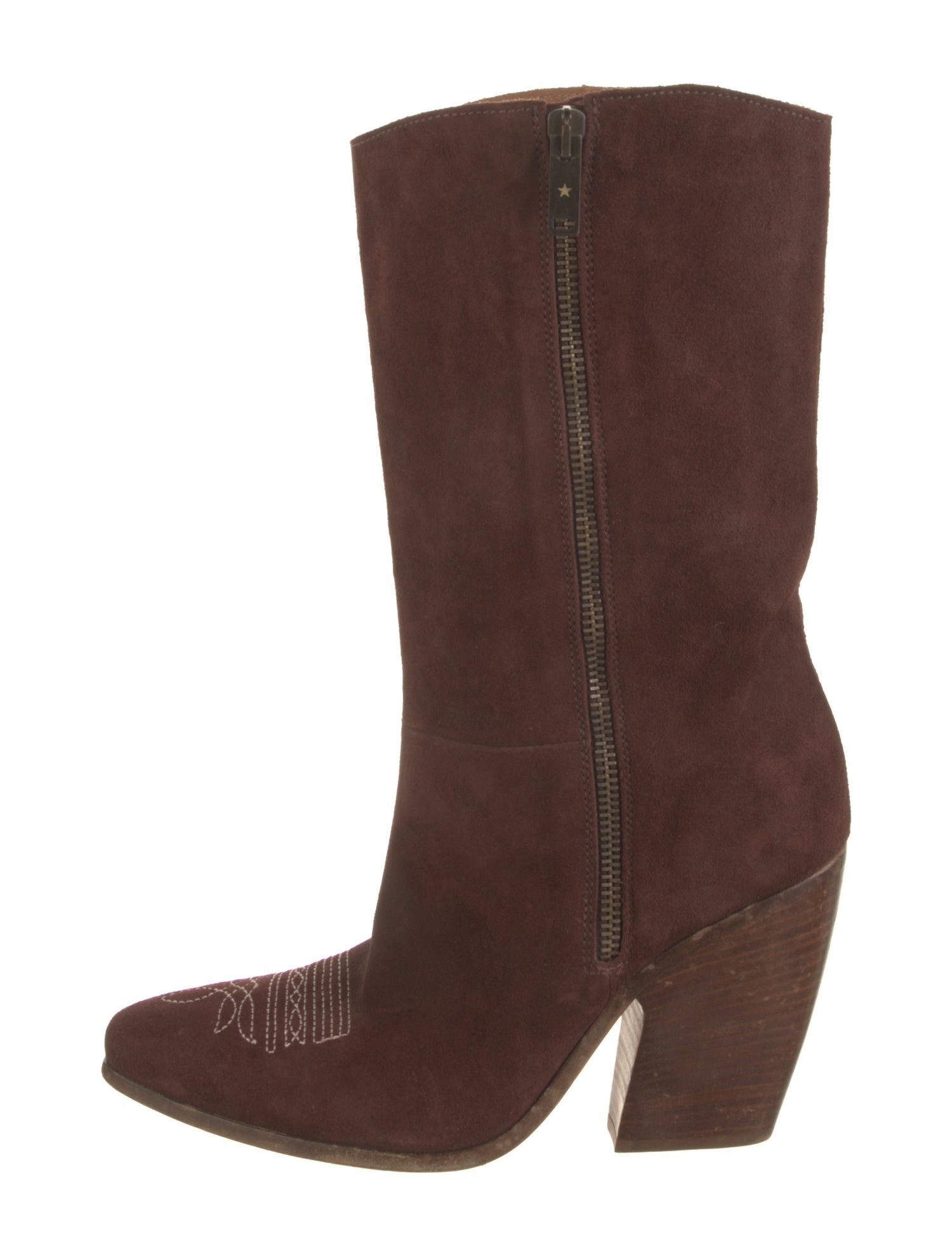 Golden Goose Suede Embroidered Accent Boots