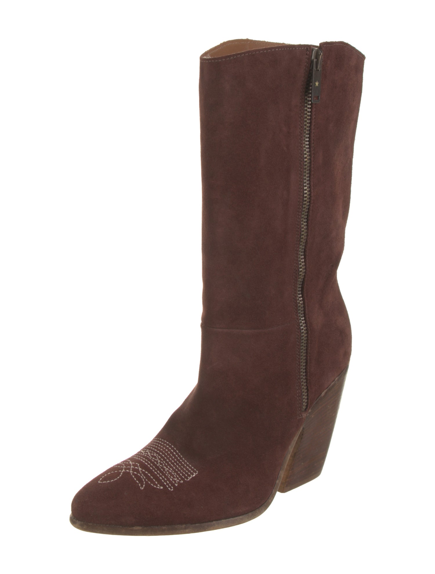 Golden Goose Suede Embroidered Accent Boots