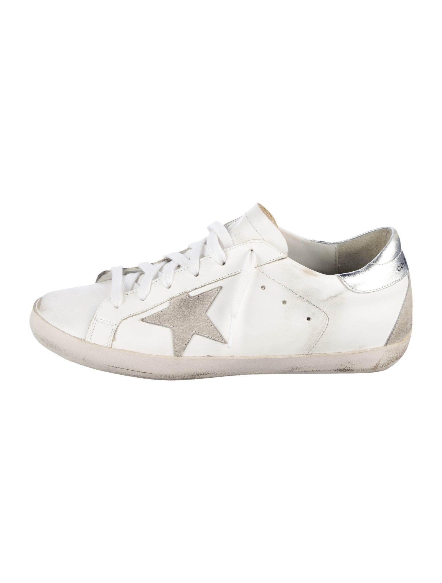 Golden Goose Leather Distressed Accents Sneakers