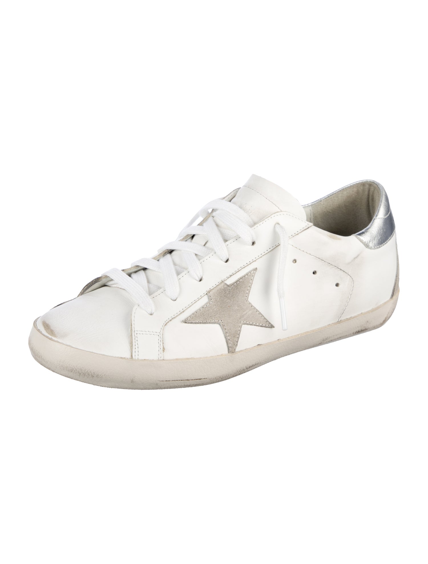 Golden Goose Leather Distressed Accents Sneakers