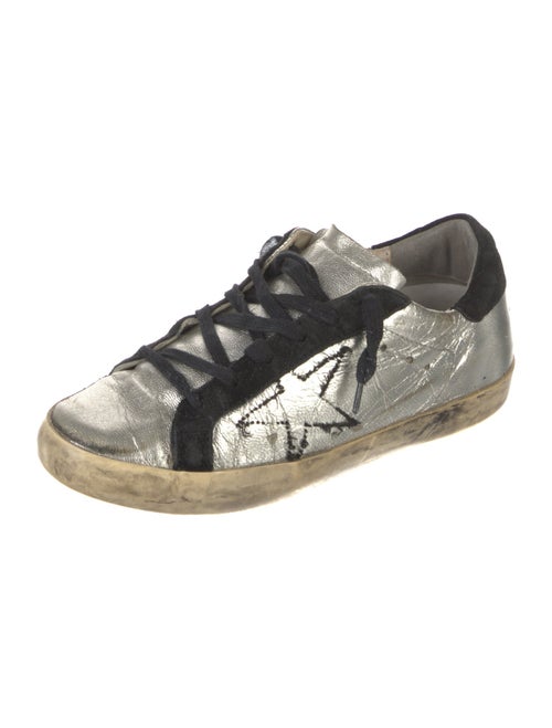 Golden Goose Leather Printed Sneakers