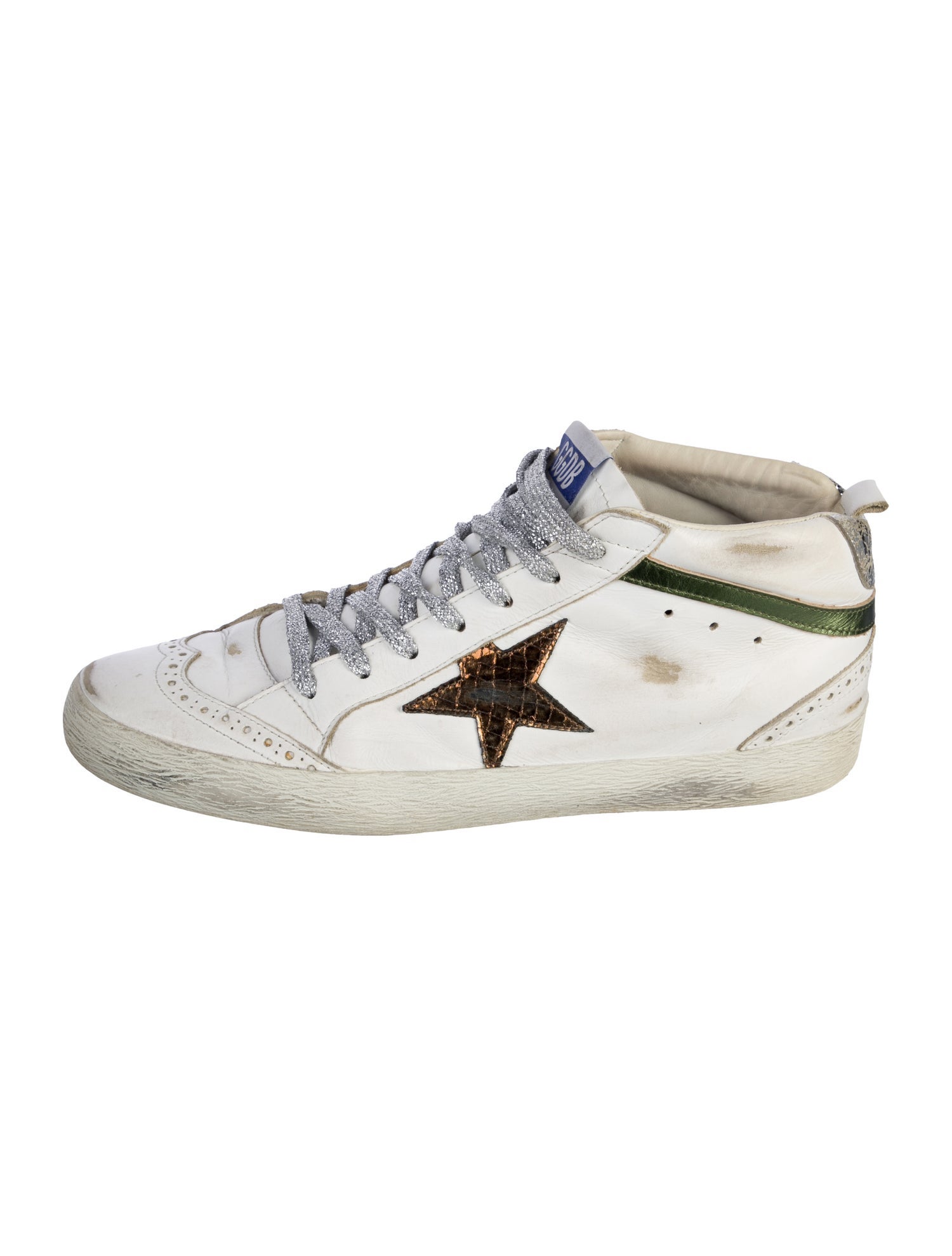 Golden Goose Leather Animal Print Sneakers