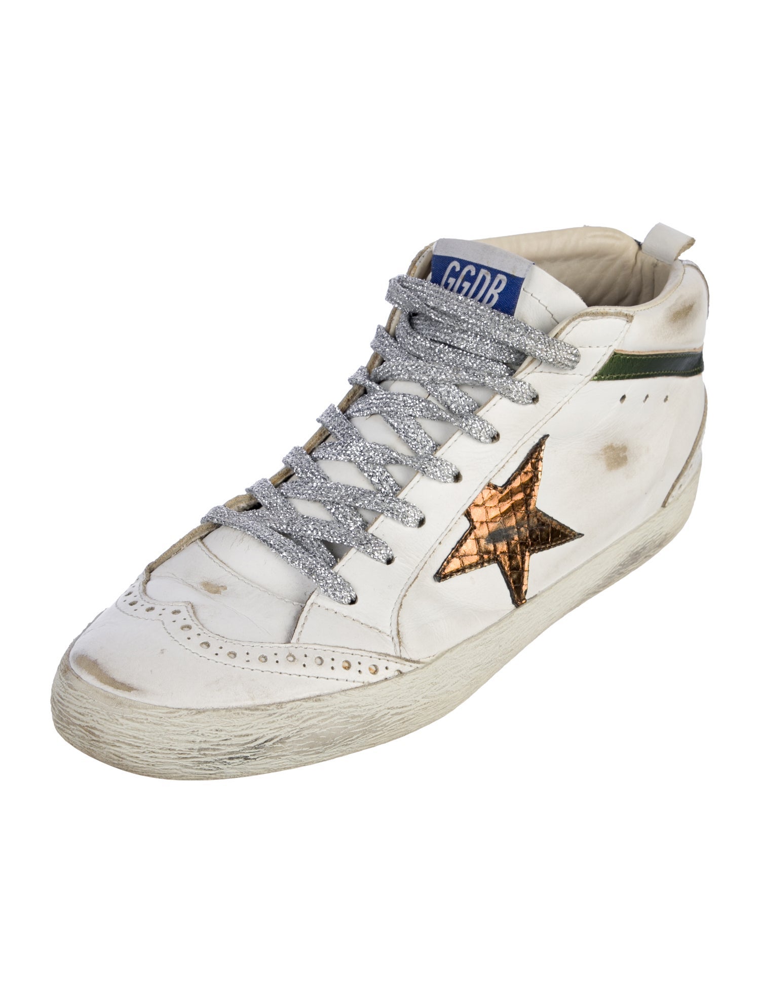 Golden Goose Leather Animal Print Sneakers