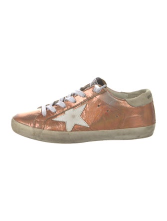 Golden Goose Leather Printed Sneakers