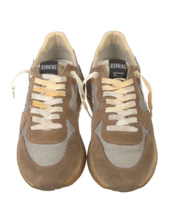 Golden Goose Suede Colorblock Pattern Athletic Sneakers