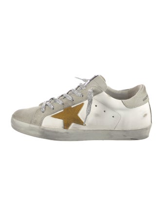 Golden Goose Leather Printed Sneakers