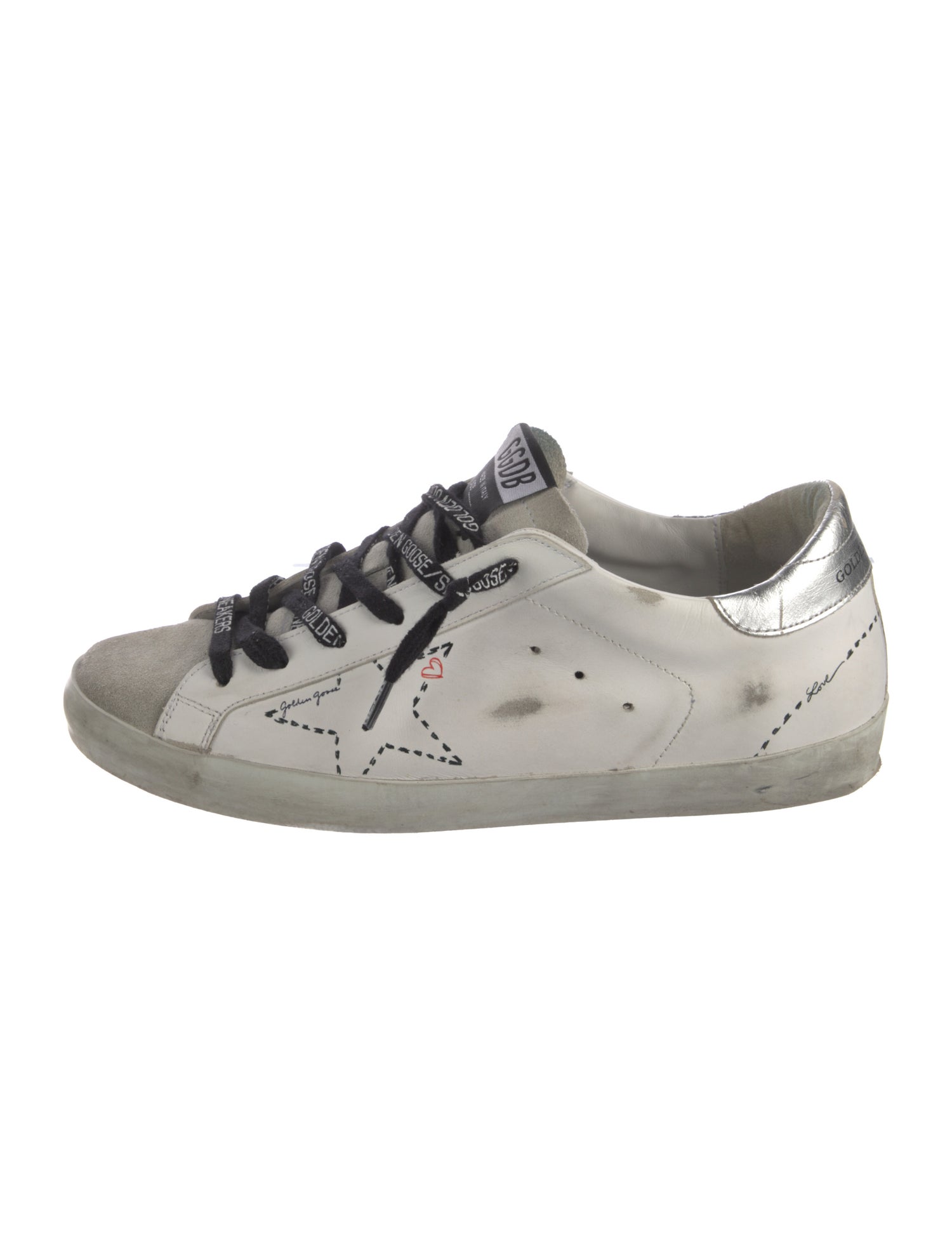 Golden Goose Leather Distressed Accents Sneakers