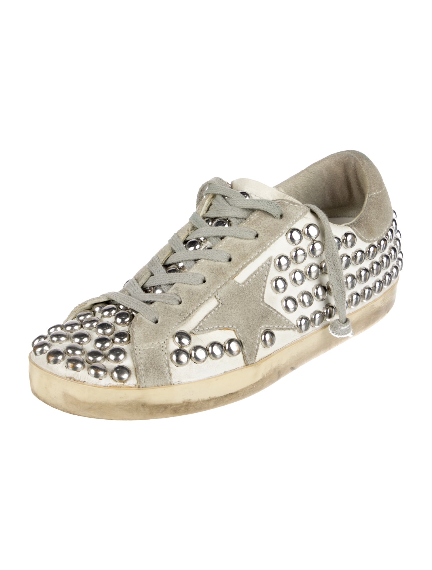 Golden Goose Leather Printed Sneakers