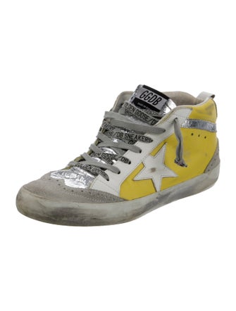 Golden Goose Leather Colorblock Pattern Sneakers