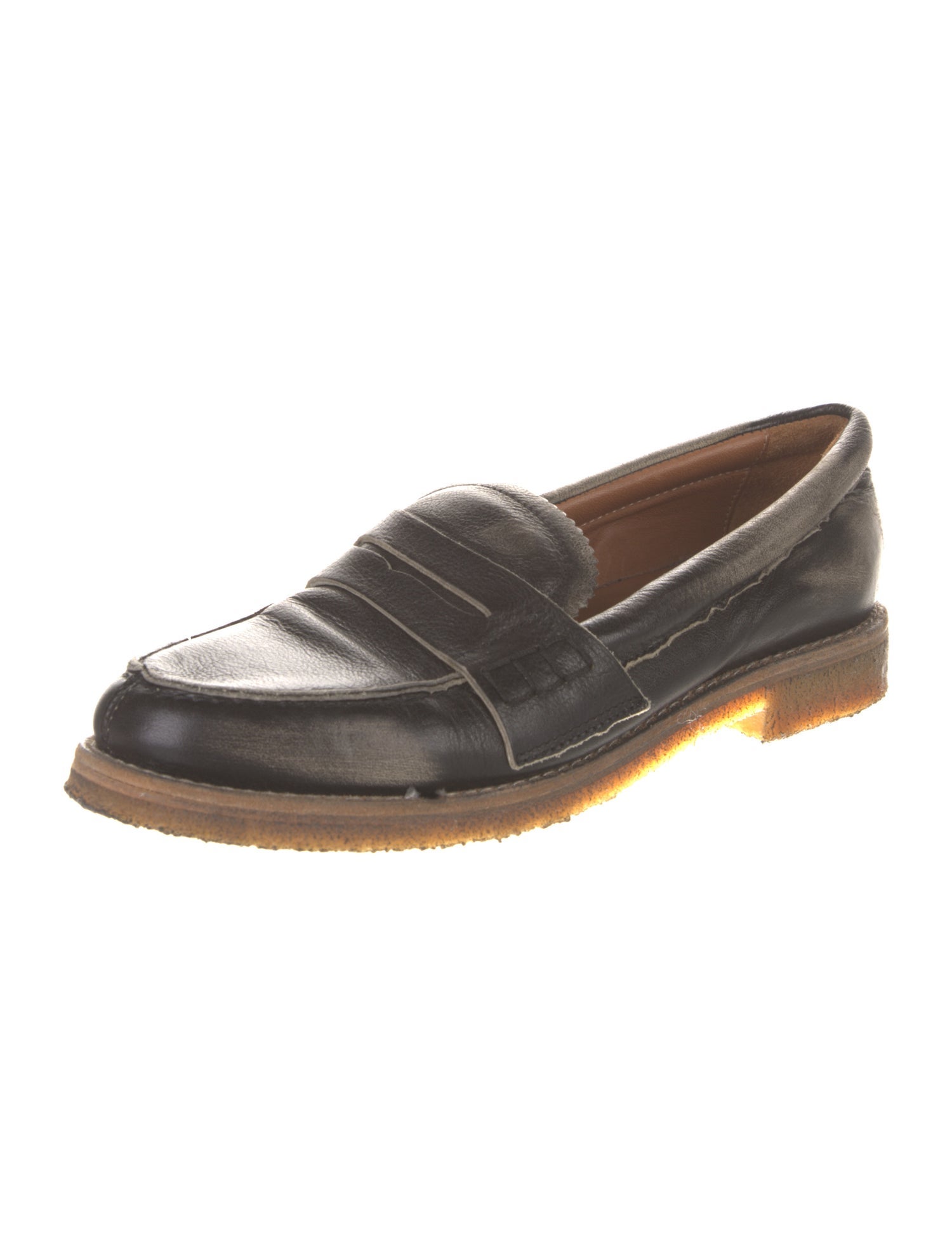 Golden Goose Leather Scalloped Accent Loafers