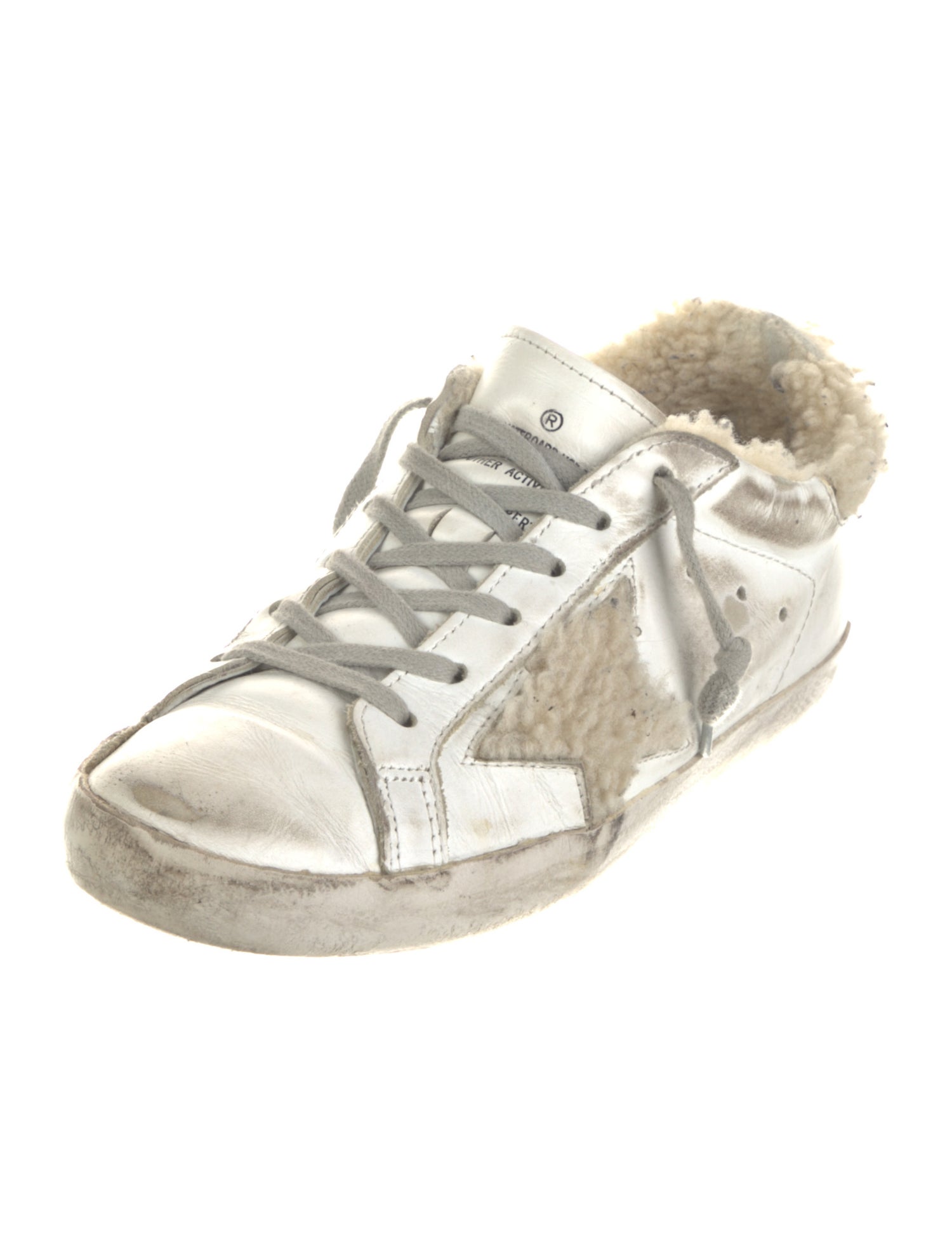 Golden Goose Leather Graphic Print Sneakers