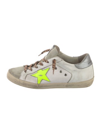 Golden Goose Leather Animal Print Sneakers