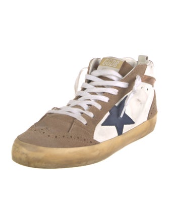 Golden Goose Leather Colorblock Pattern Sneakers