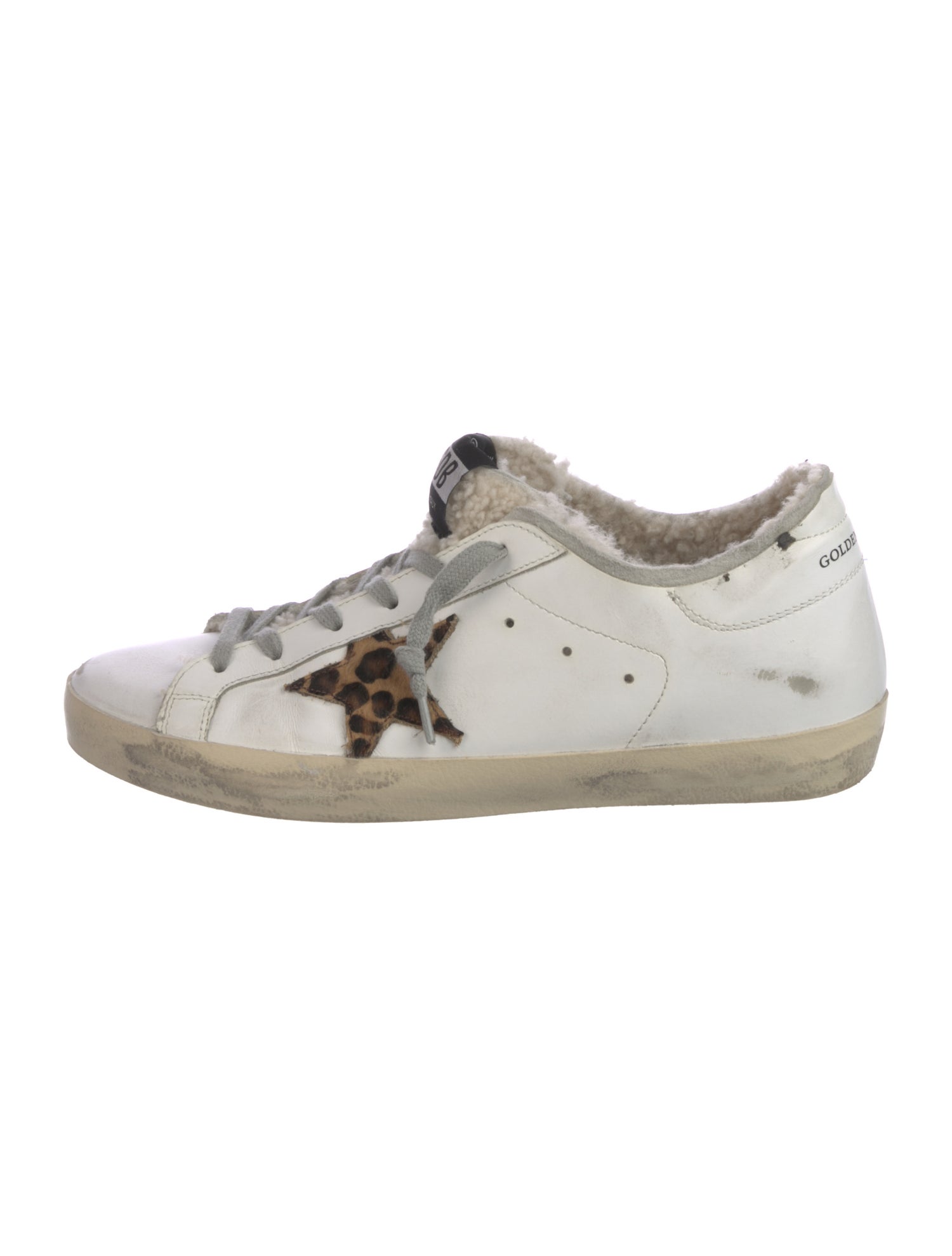 Golden Goose Leather Animal Print Sneakers