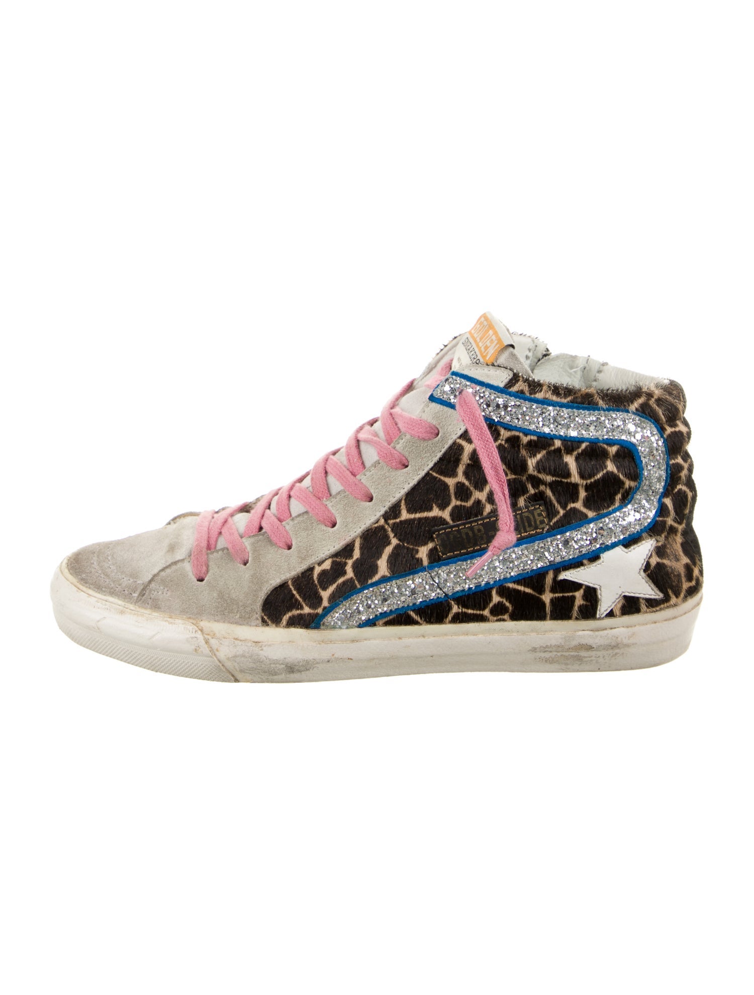 Golden Goose Ponyhair Animal Print Sneakers