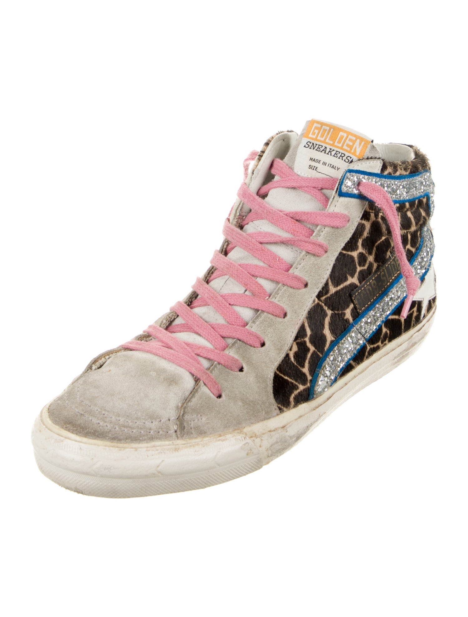 Golden Goose Ponyhair Animal Print Sneakers
