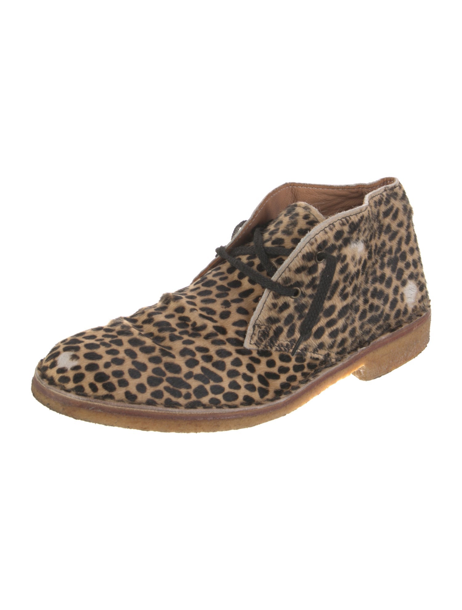 Golden Goose Ponyhair Animal Print Oxfords