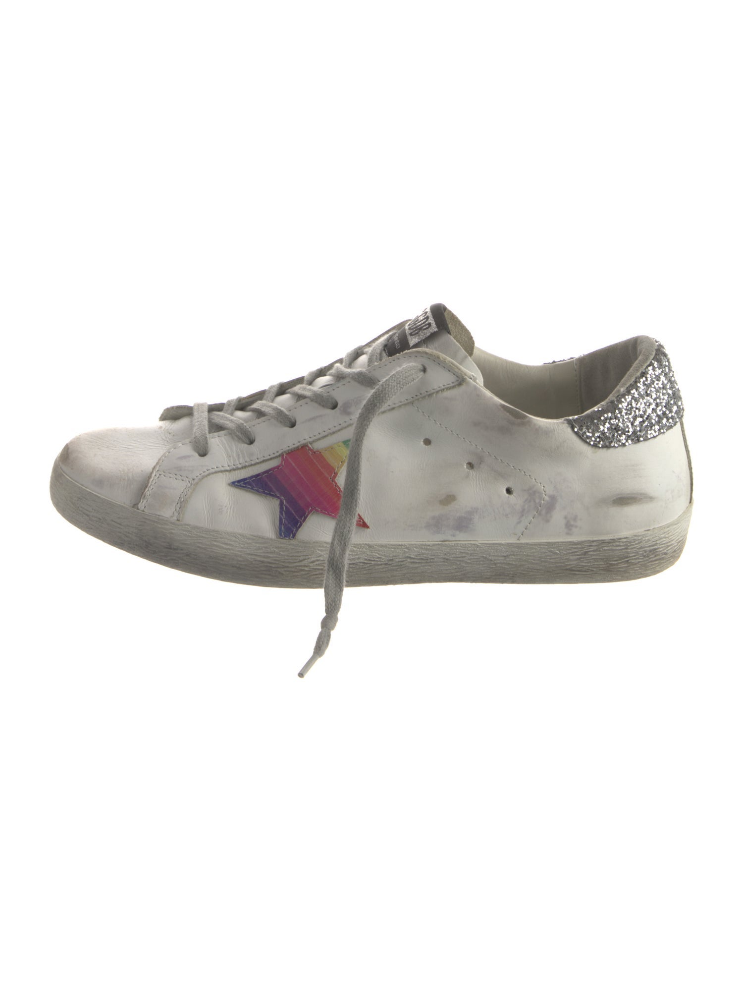 Golden Goose Leather Animal Print Sneakers