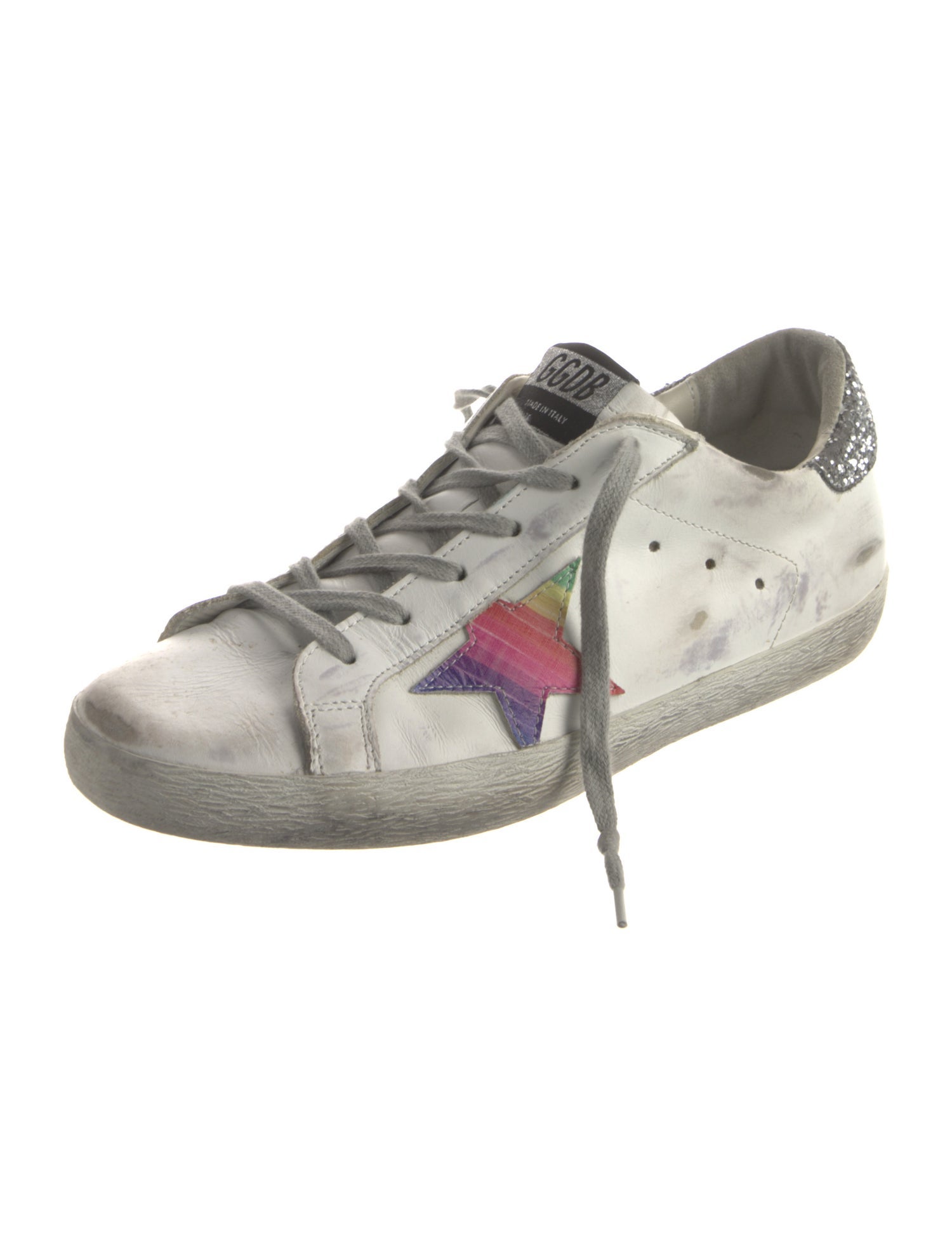 Golden Goose Leather Animal Print Sneakers