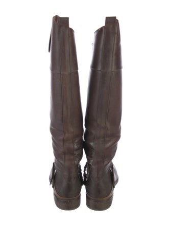 Golden Goose Leather Braided Accents Riding Boots