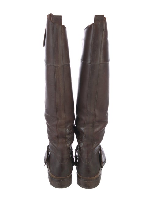 Golden Goose Leather Braided Accents Riding Boots