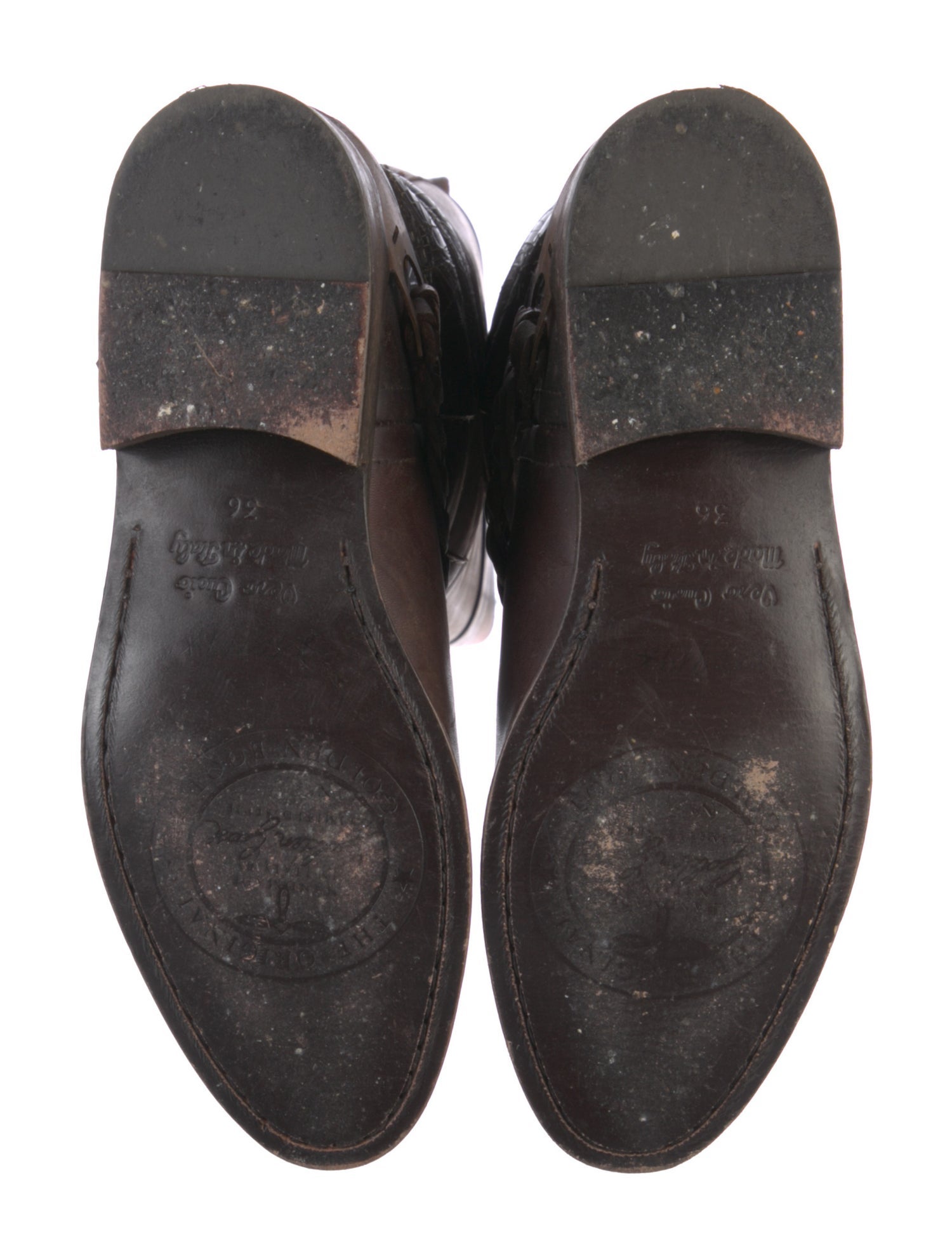 Golden Goose Leather Braided Accents Riding Boots